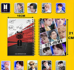 Bts Boys Printed Notebook Diary Bangton Wirebound Bookmark Stickers 68Inch A5 Note Book Unrulled 160 Pages Image 2