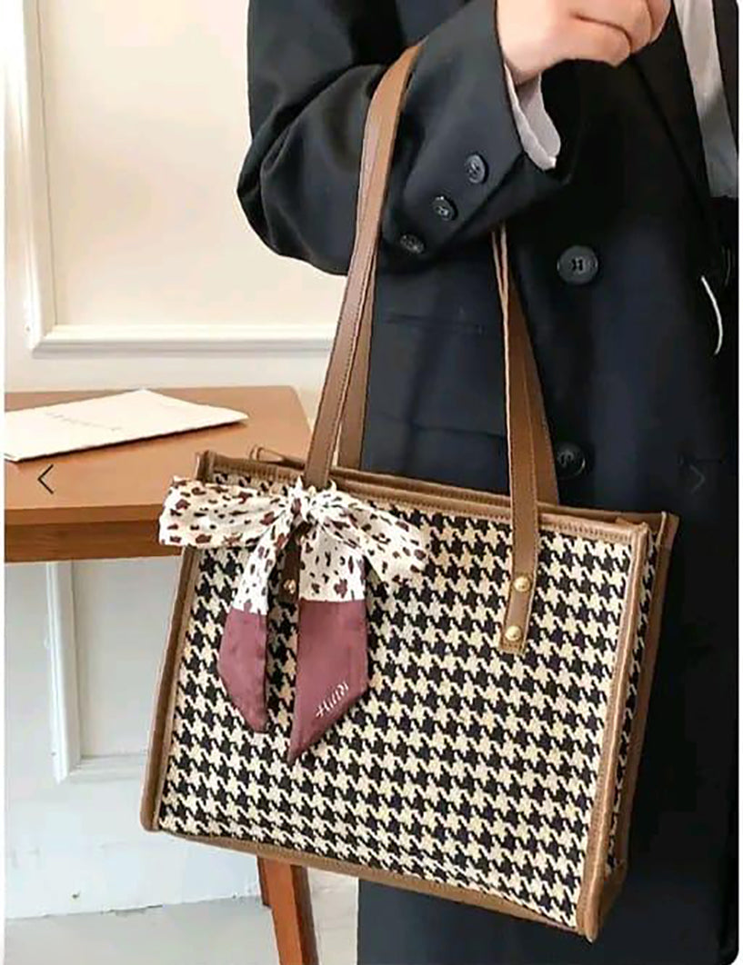 Handbag For Women And Girls Stylish Black & White PU Leather Bag Image 4