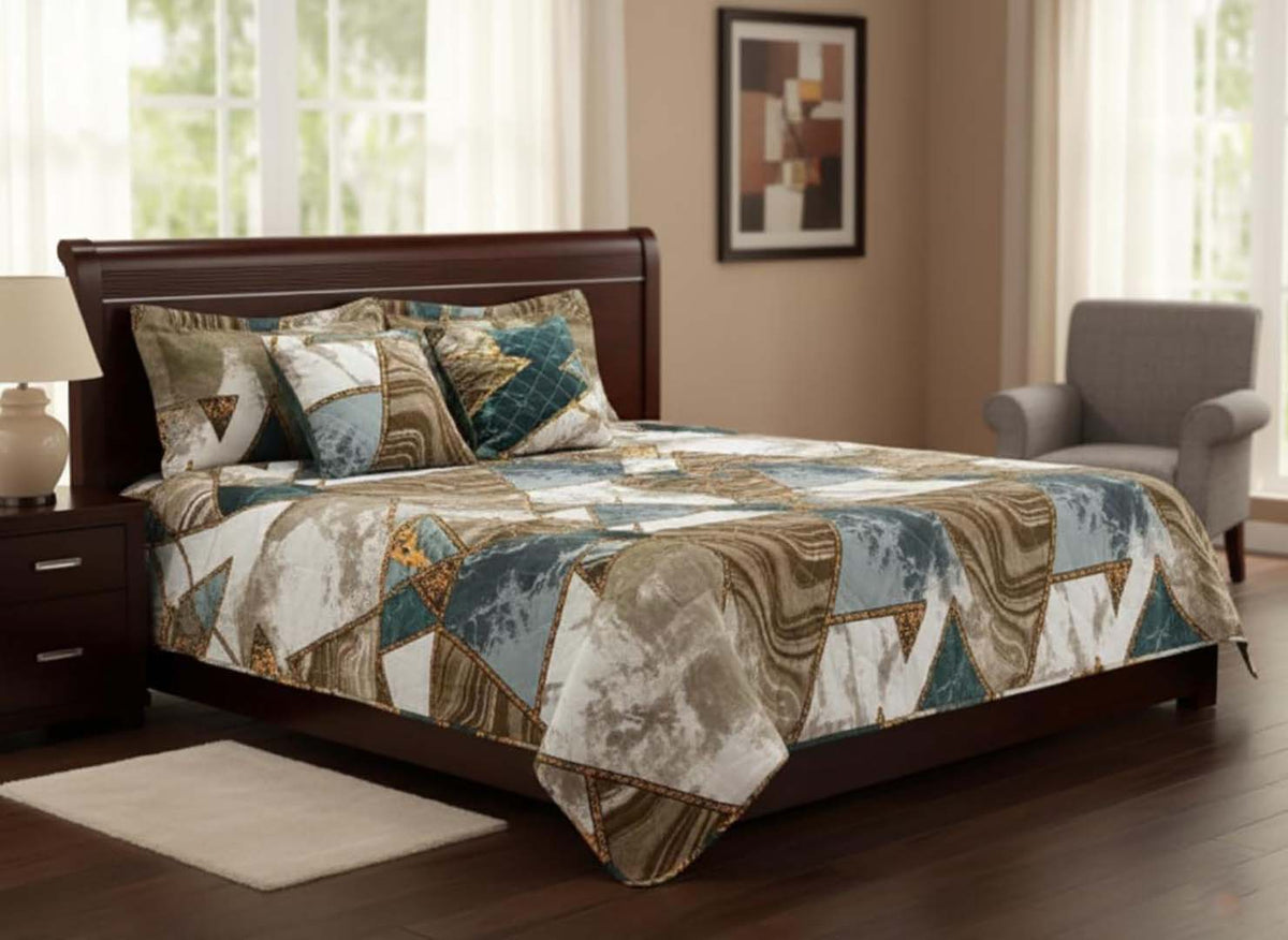 Cotton Blend (90x100 Inch) Double Size Bedsheet With 2 Pillow Cover in Multicolor Image 2