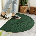 Rubber Anti-Slip Doormat for Home & Bathroom Entrance Green Semi Circle Mat (45x75 cm) Image 1
