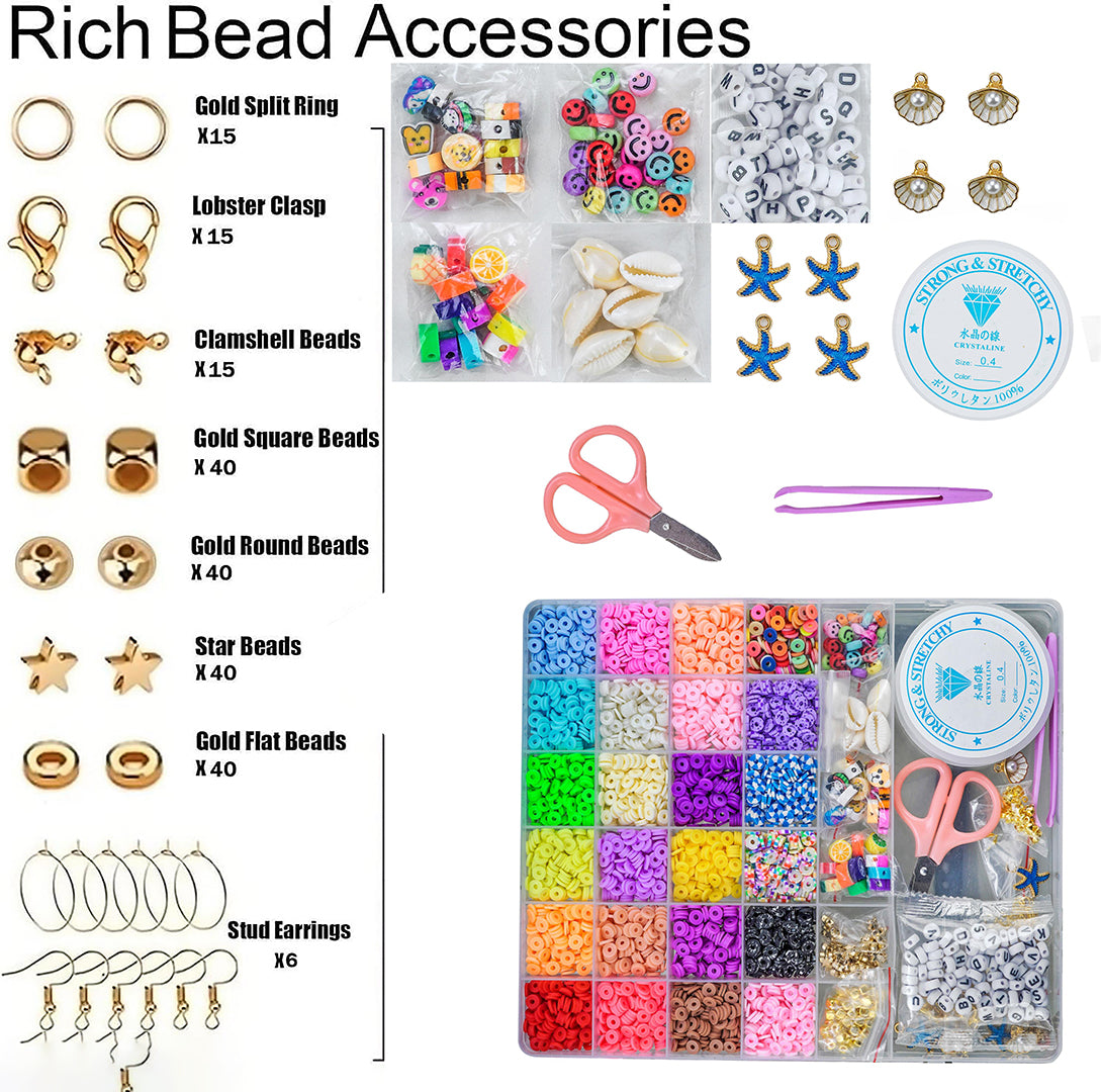 Jewelry Making Kit Colorful Beads Diy Bracelets Image 3