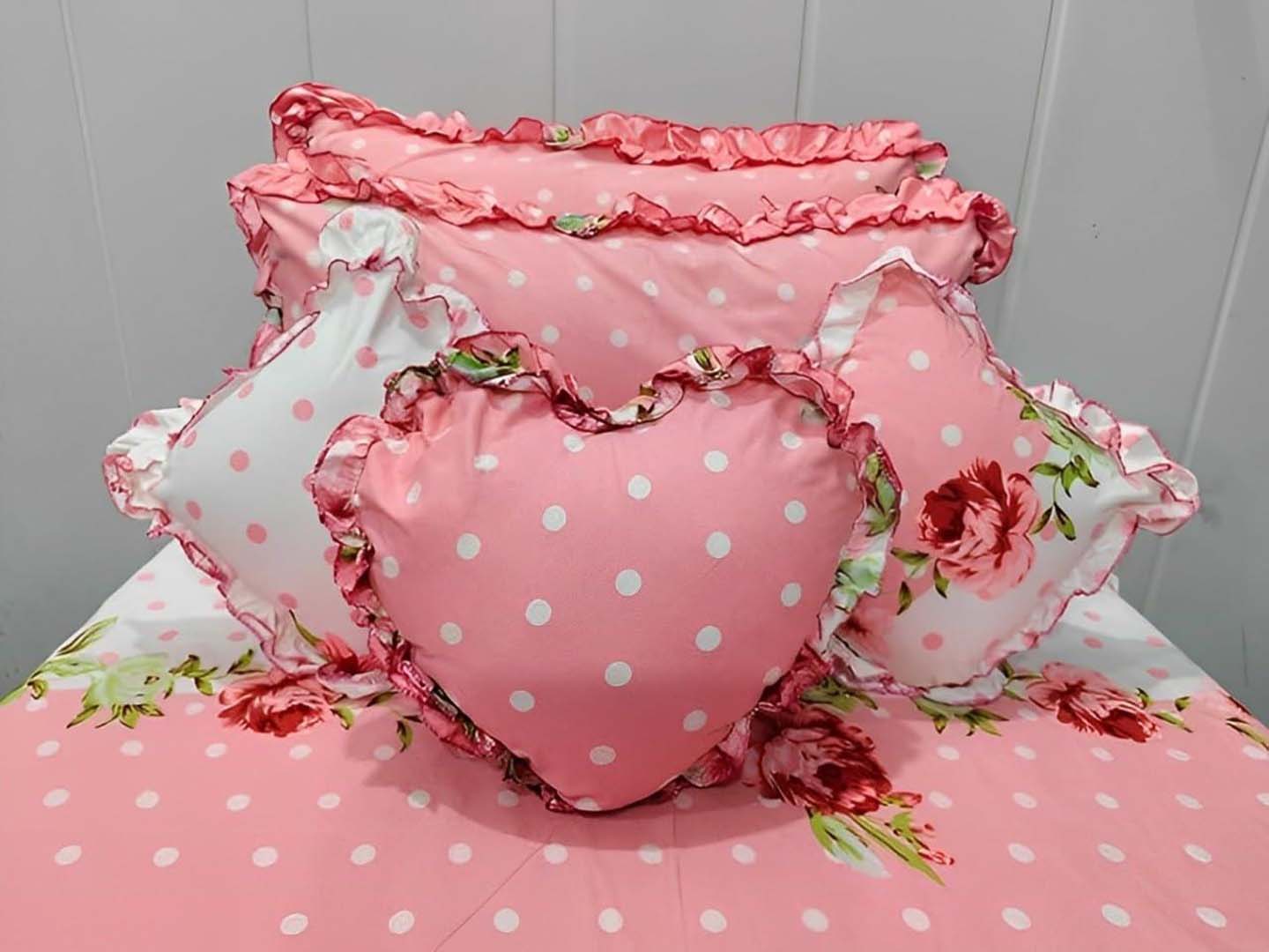 Cotton (90x100 Inch) Double Size Bedsheet With 2 Pillow Cover in Pink Color Image 1
