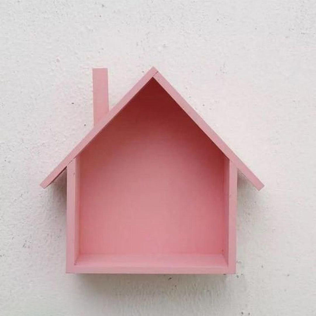 Wall Beautiful Hut Shape Floating Hanging Rack Shelves For Home And Living Room Mdf Medium Density Fiber Wall Shelf Number Of Shelves 4 Multicolor Image 4