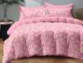 Cotton (90x100 Inch) Double Size Bedsheet With 2 Pillow Cover in Pink Color Image 1