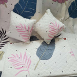 Quilted Fabric (90x90 Inch) Double Size Bedsheet With 2 Pillow Cover in Multicolor Image 2