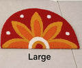 Cotton Anti-Slip Doormat for Home & Bathroom Entrance Multicolor Semi Circle Mat (50x80) Image 1