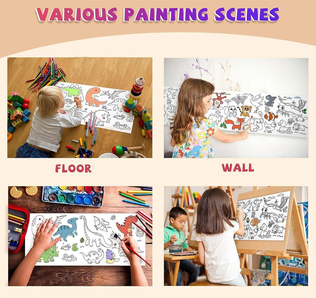 Drawing Paper Roll For Kids Multi Degion 30X300 Cm Large Drawing Poster Colouring Tablecloth For Markers Pencils Paints Art Paper Crafts Sheet Image 2