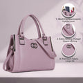 Handbag For Women And Girls Stylish Pink PU Leather Bag Image 1