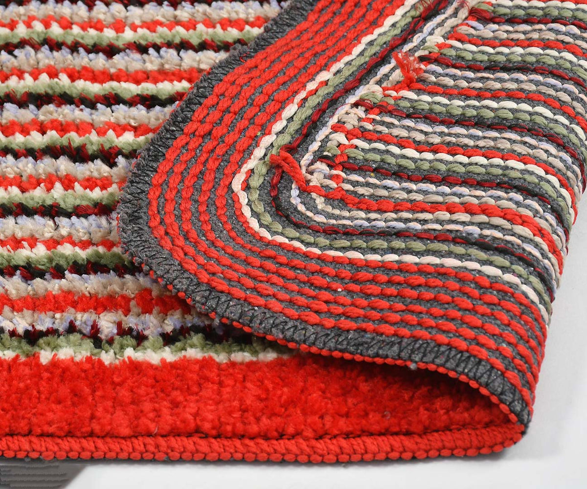 Microfiber Anti-Slip Doormat for Home & Bathroom Entrance Red Rectangular Mat (40x60 cm) 2 Pcs Image 4