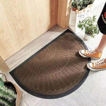 Rubber Anti-Slip Doormat for Home & Bathroom Entrance Brown Semi Circle Mat (45x75 cm) Image 2