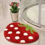 Microfiber Anti-Slip Doormat for Home & Bathroom Entrance Red Strawberry Mat (40x60 cm) Image 1