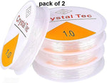 1 Mm 2Pcs Of Transparent Stretchy Elastic Cord Clear Round For Beading Necklaces Bracelet Spool Necklace Jewellry Making And Craft Bracelet Beads Thread Making Wire Roll Pack Of 2 Image 2