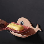 Pack Of 2 Self Draining Fish Shape Cute Soap Plastic Dish Adhesive Waterproof Wall Mounted Bar Soap Dish Holder Organizer Rack Hanging Bathroom Soap Tray For Bathroom Image 2
