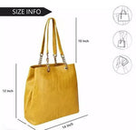 Handbag For Women And Girls Stylish Yellow Faux Leather/Leatherette Bag Image 2
