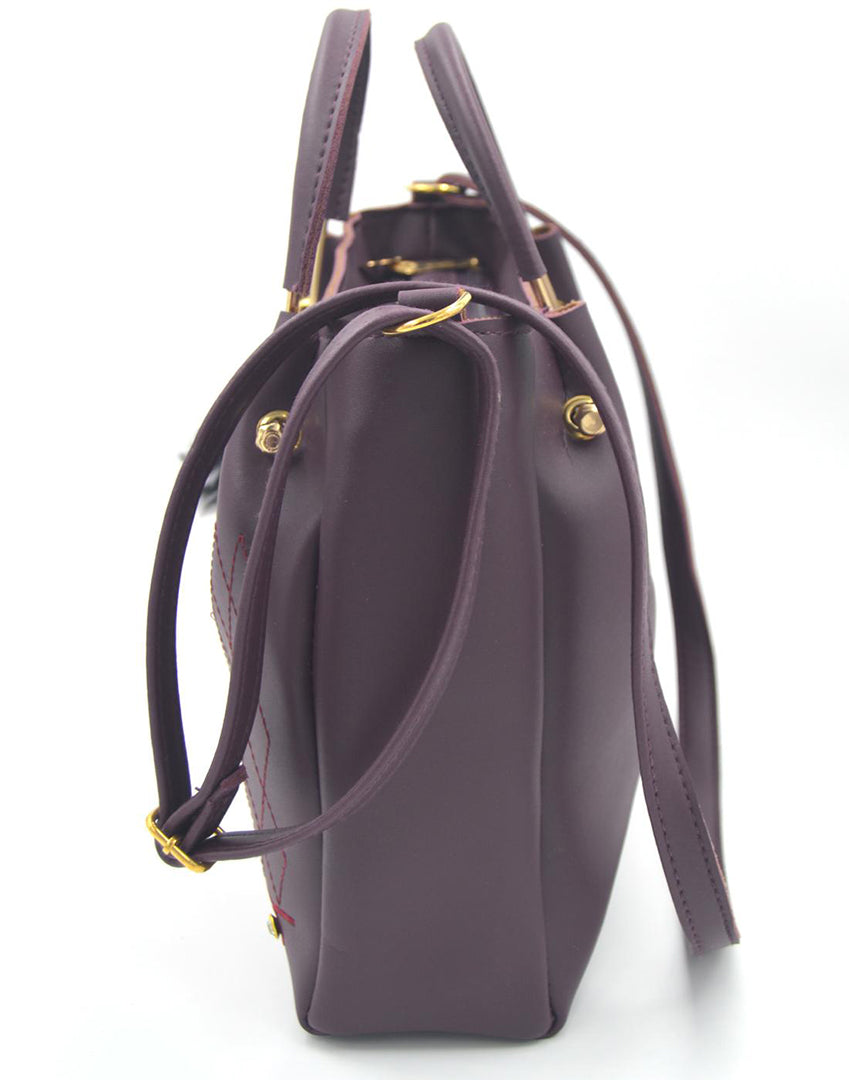 Handbag For Women And Girls Stylish violet PU Leather Bag Image 3