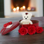 Valentine Gift Artificial Flower Soft Toy Showpiece Greeting Card Image 1