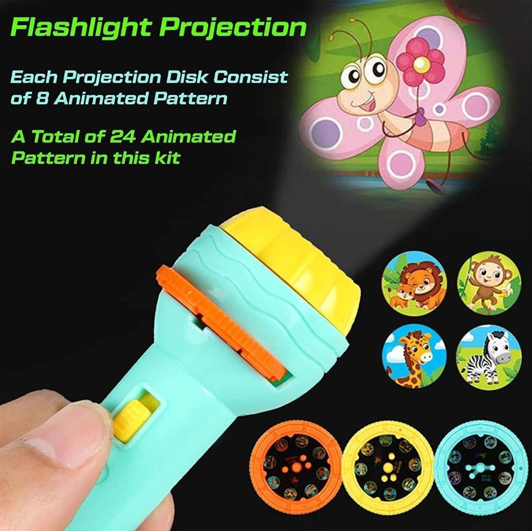Projector Flashlight Torch Kids Projection Light Toy Education Learning Night Best Gift For Kids Image 3