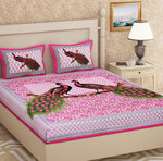 Cotton (90x100 Inch) Double Size Bedsheet With 2 Pillow Cover in Multicolor Image 1