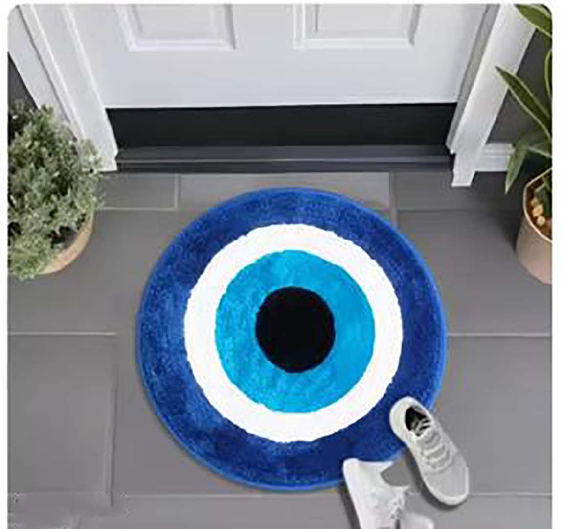 Microfiber Anti-Slip Doormat for Home & Bathroom Entrance Multicolor round Mat (40x60 cm) Image 1