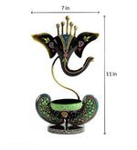 Handpainted Ganesha T Light Candle Stand Iron 1 Cup Tealight Holder Multicolor Pack Of 1 Ganesh Tealight Candle Holde Image 3