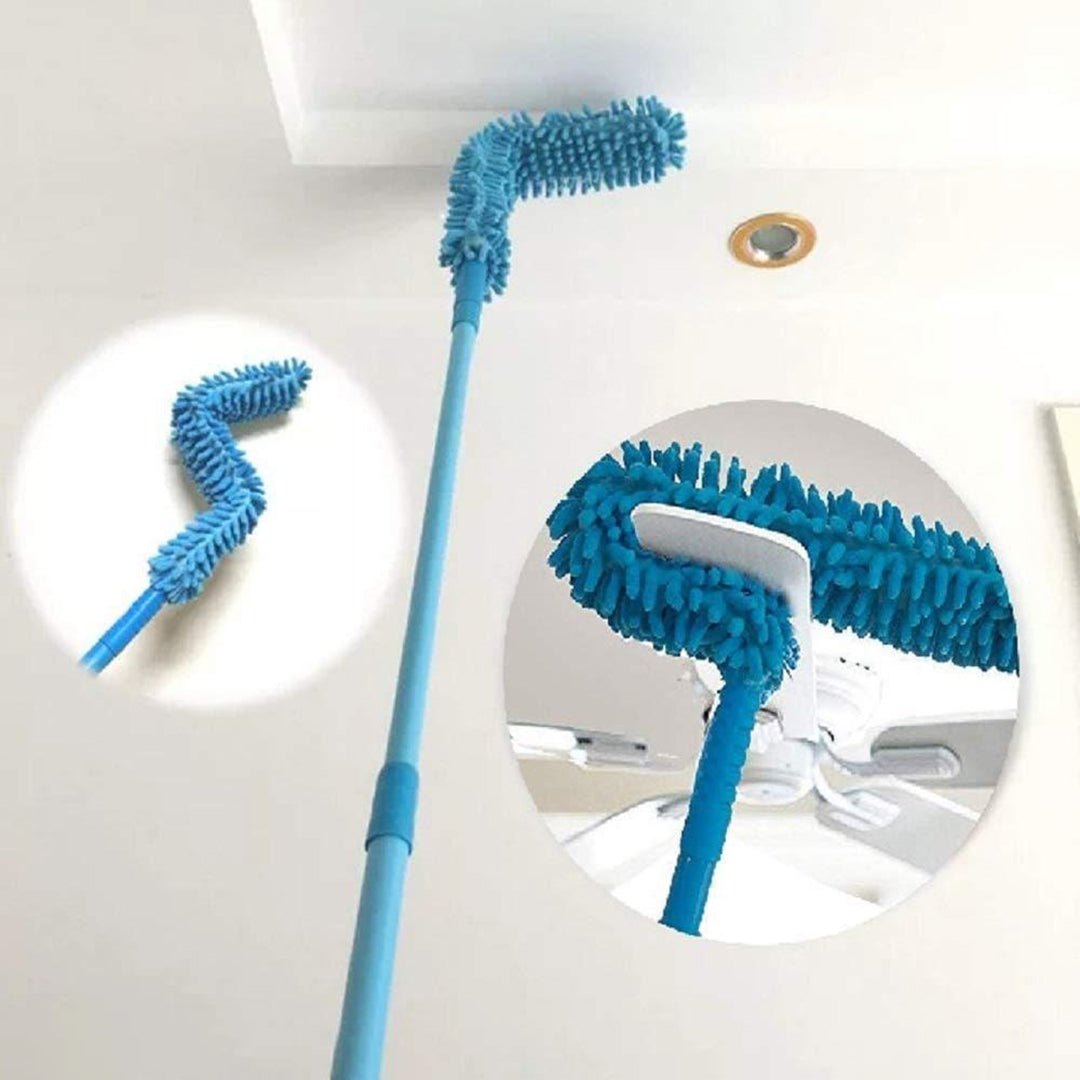 Fan Cleaning Brush Feather Microfiber Duster With Extendable Rod Dust Cleaner Image 2