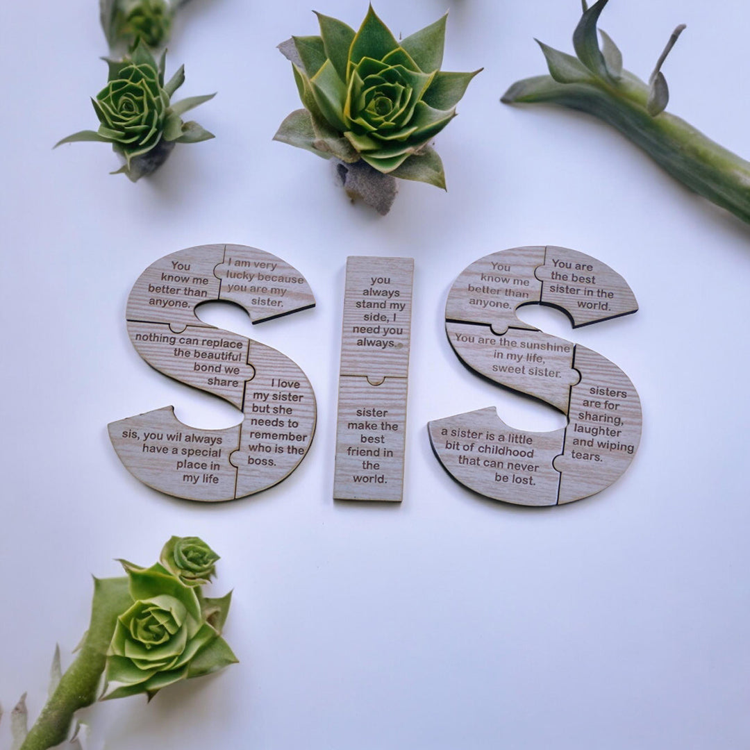 Womens Day Sister Love Sis Message Card Puzzle With Message Printed Image 2