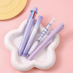 7 Pcs Cute Pink Stationery Set School Supplies Office Supplies Including Ballpoint Pens Pencil Sharpener Highlighter Correction Tape Ruler Utility Knife Pink Image 3