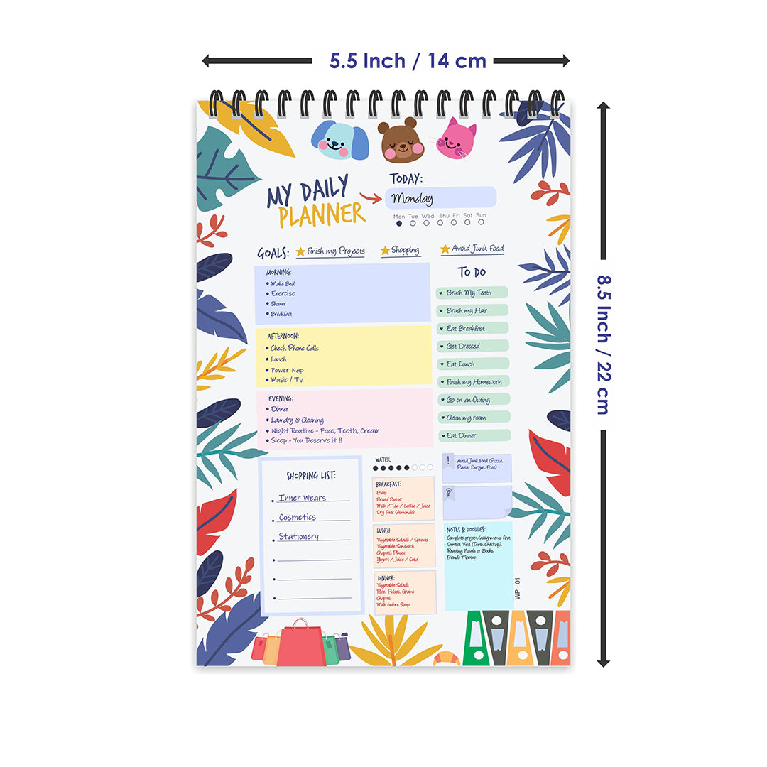Escaper Leafs Theme Daily Planner Diary A5 Size 85L X 55W 80 Days Plan Daily Planner For Students Daily Planner Notepad Daily Planner Notebook Image 4