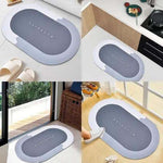 Rubber Anti-Slip Doormat for Home & Bathroom Entrance Multicolor oval Mat (40x60 cm) 3 Pcs Image 2