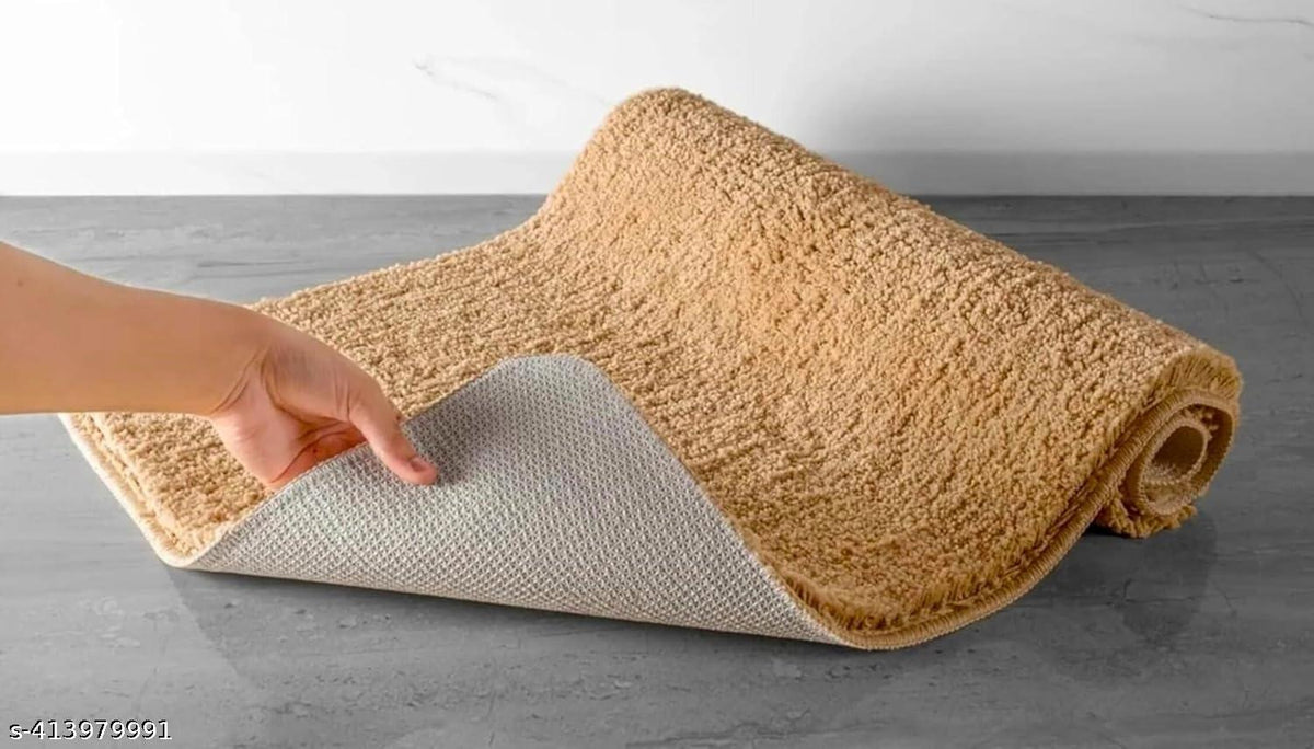 Microfiber Anti-Slip Doormat for Home & Bathroom Entrance Beige Rectangular Mat (40x60 cm) Image 2