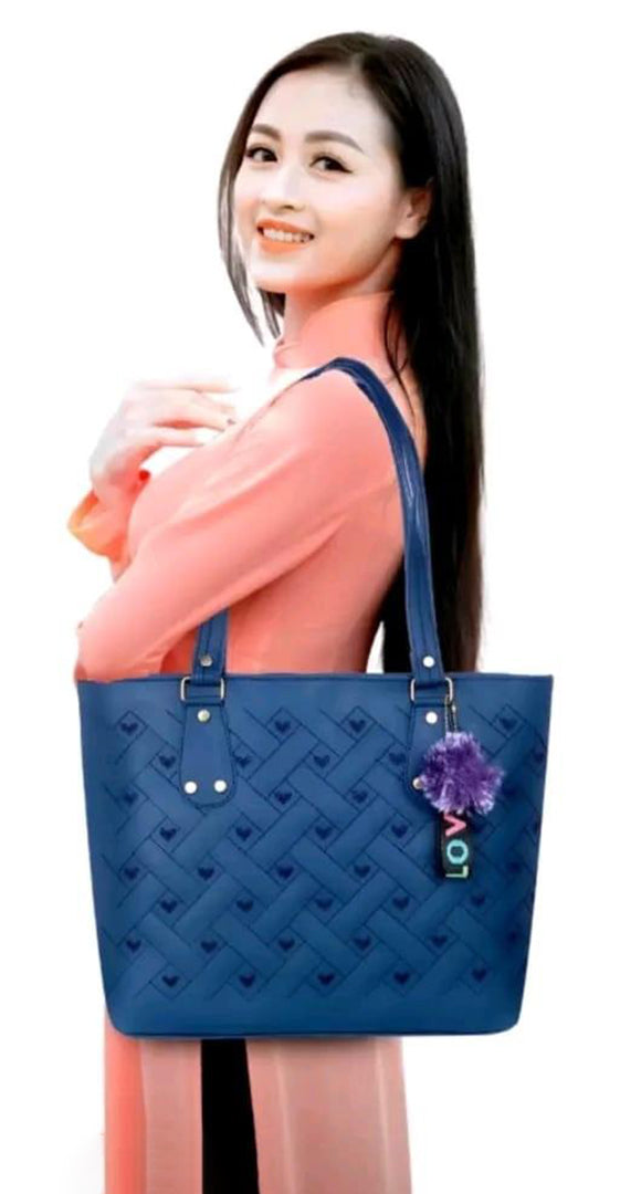 Handbag For Women And Girls Stylish blue PU Leather Bag Image 1