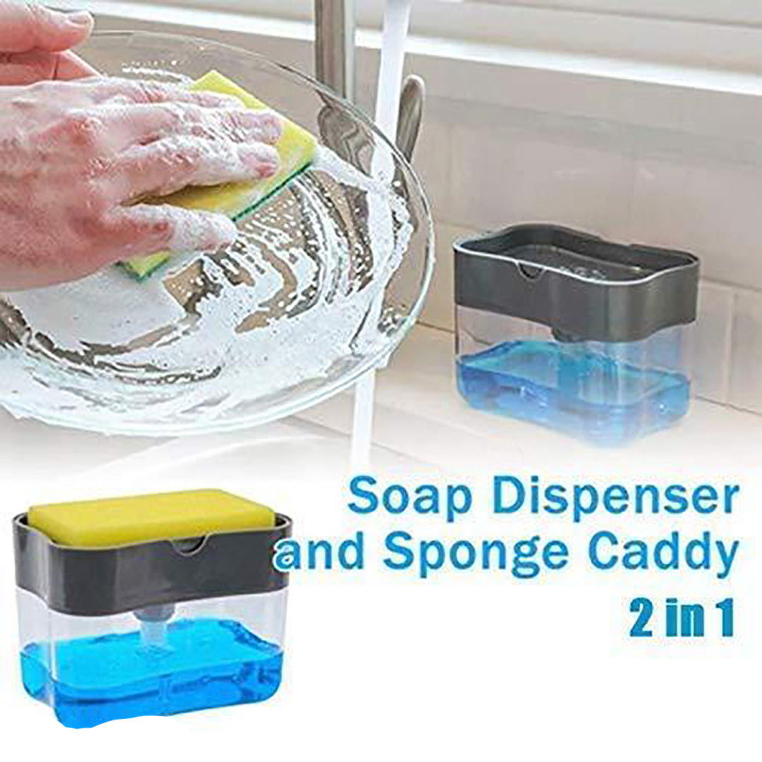 Swanoll Premium Soap Dispenser For Kitchen With Sponge Holder Dish Soap Dispenser For Sink Dishwashing Liquid Holder Instant Refill With Sponge Pack Of 1 Image 3