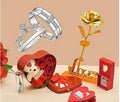 Teddy In Heart Box Matching Rings Lifelike Rose Custom Message The Perfect Romantic Gift Image 1