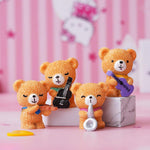 Set Of 4 Cute Teddy Bears Playing Musical Instruments Decorative Showpieces Valentine Gifts For Girlfriend Boyfriend Husband Wife Polyresin Brown Image 1