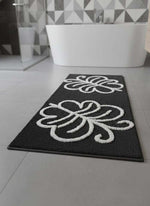 Microfiber Anti-Slip Doormat for Home & Bathroom Entrance Black Rectangular Mat (90x60 cm) Image 2