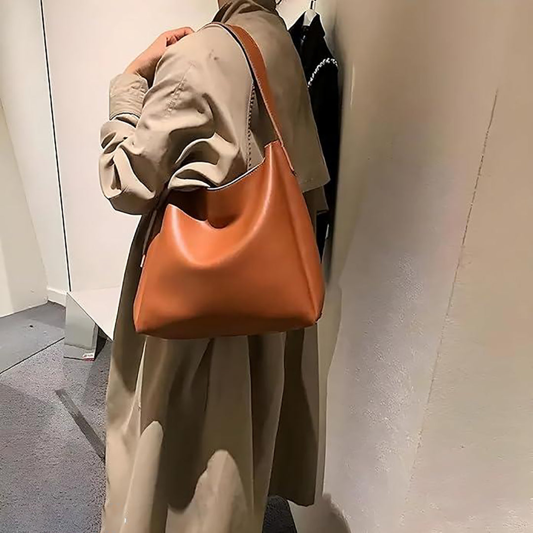 Handbag For Women And Girls Stylish Tan PU Leather Bag Image 2
