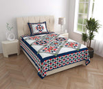 Cotton (60x90 Inch) Single Size Bedsheet With 1 Pillow Cover in Multicolor Image 1