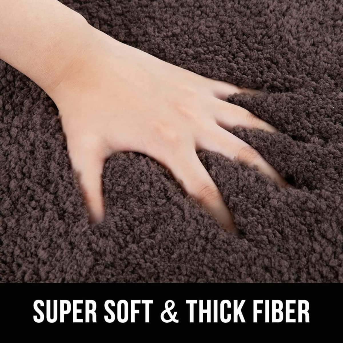 Microfiber Anti-Slip Doormat for Home & Bathroom Entrance Brown Rectangular Mat (40x60 cm) Image 3