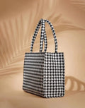 Handbag For Women And Girls Stylish Black & White Fabric Bag Image 1