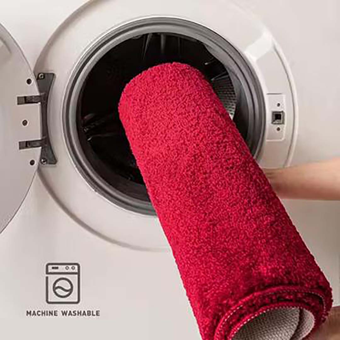Microfiber Anti-Slip Doormat for Home & Bathroom Entrance Red Rectangular Mat (40x60 cm) Image 4