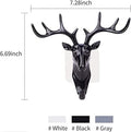 Plastic Deer Head Hanging Hook Self Adhesive Wall Door Hook Hanger Bag Keys Sticky Holder Black Image 1