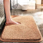 Microfiber Anti-Slip Doormat for Home & Bathroom Entrance Beige Rectangular Mat (40x60 cm) Image 1