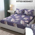 Glace Cotton (60x90 Inch) Single Size Bedsheet With 1 Pillow Cover in Violet Color Image 1