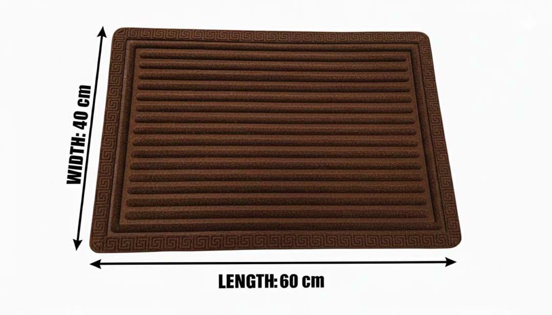 PVC Anti-Slip Doormat for Home & Bathroom Entrance Brown Rectangular Mat (40x60 cm) Image 2