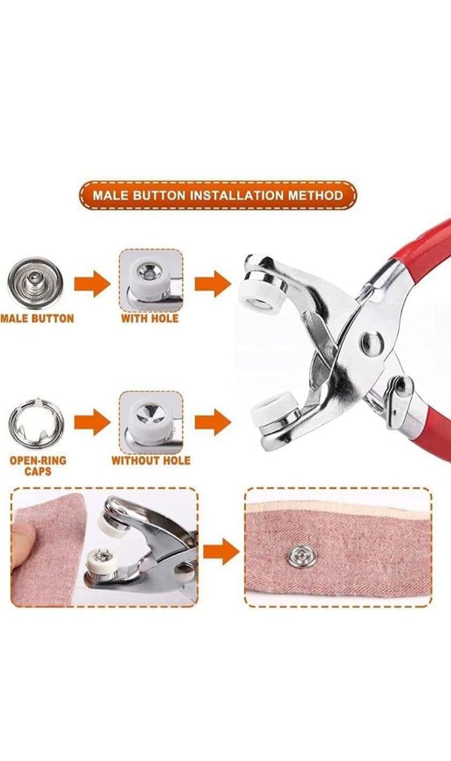 100 Pcs Silver Snap Button Set With Hand Snap Fastener Plier Tool Used To Connect Two Pieces Of Material Together Image 3