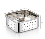 Stainless Steel Square Paneer Tofu Sprout Press Mould Maker Strainer Silver 250Ml Small Size 104x104x4 Centimeters Image 2