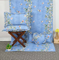 Cotton (90x100 Inch) Double Size Bedsheet With 2 Pillow Cover in Blue Color Image 1