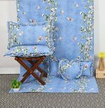 Cotton (90x100 Inch) Double Size Bedsheet With 2 Pillow Cover in Blue Color Image 1