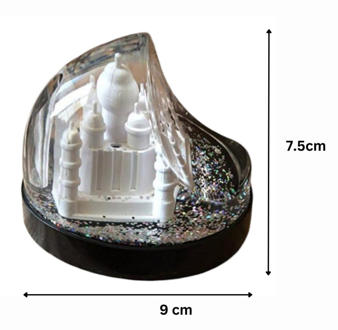 Taj Mahal Water Glitters Figurine Miniature Gift Item For Home Office Decor Gifts And Decor Transparent Showpiece Black Pack Of 1 Image 2