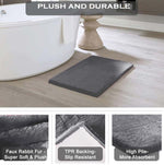 Microfiber Anti-Slip Doormat for Home & Bathroom Entrance Grey Rectangular Mat (40x60 cm) Image 3
